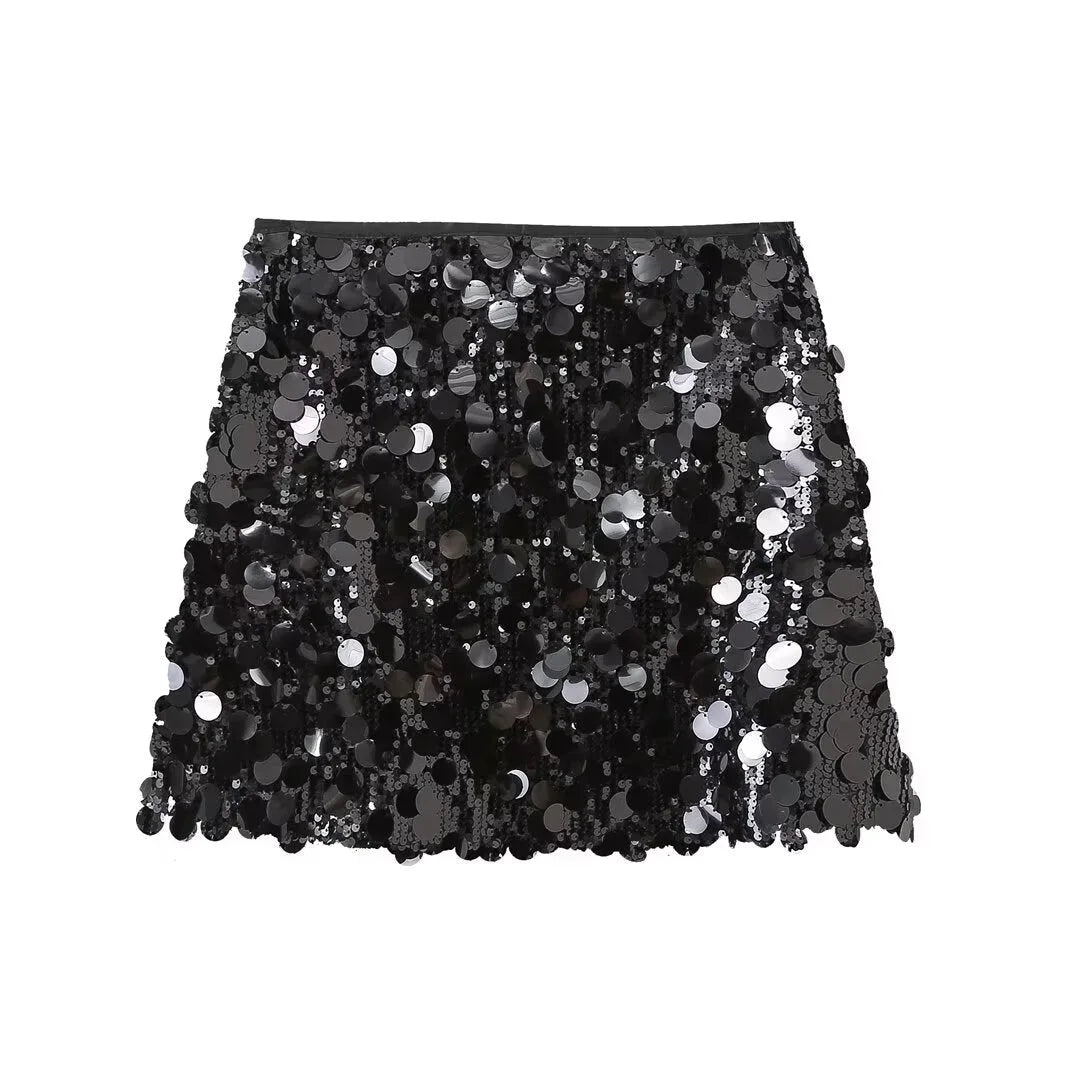 Brigitte Oversized Sequin Mini Skirt
