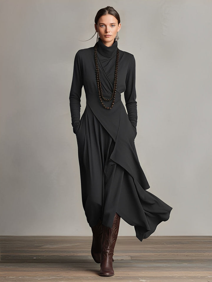 Hadassah Asymmetric Draped Maxi Dress