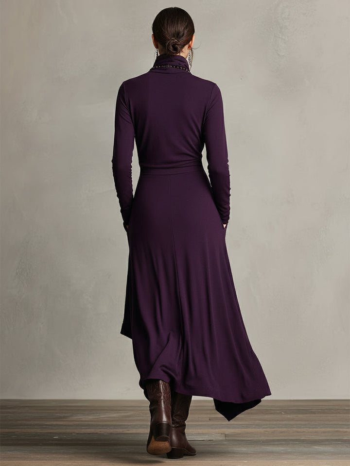 Hadassah Asymmetric Draped Maxi Dress