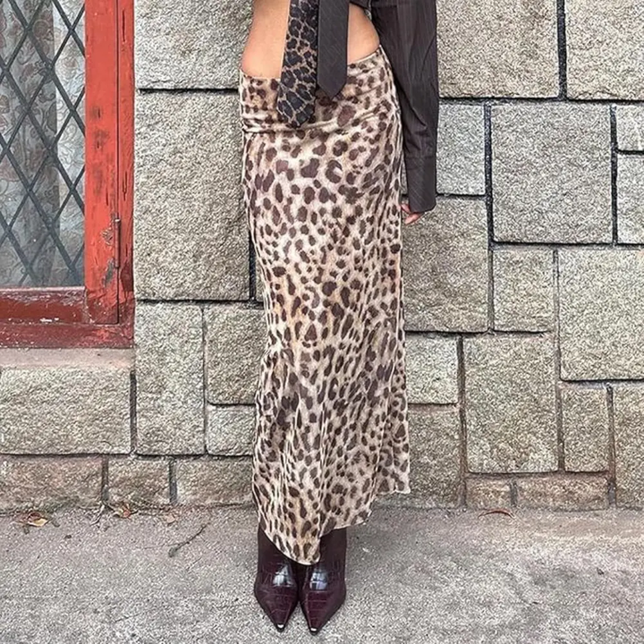 Adaa Leopard Print Maxi Skirt