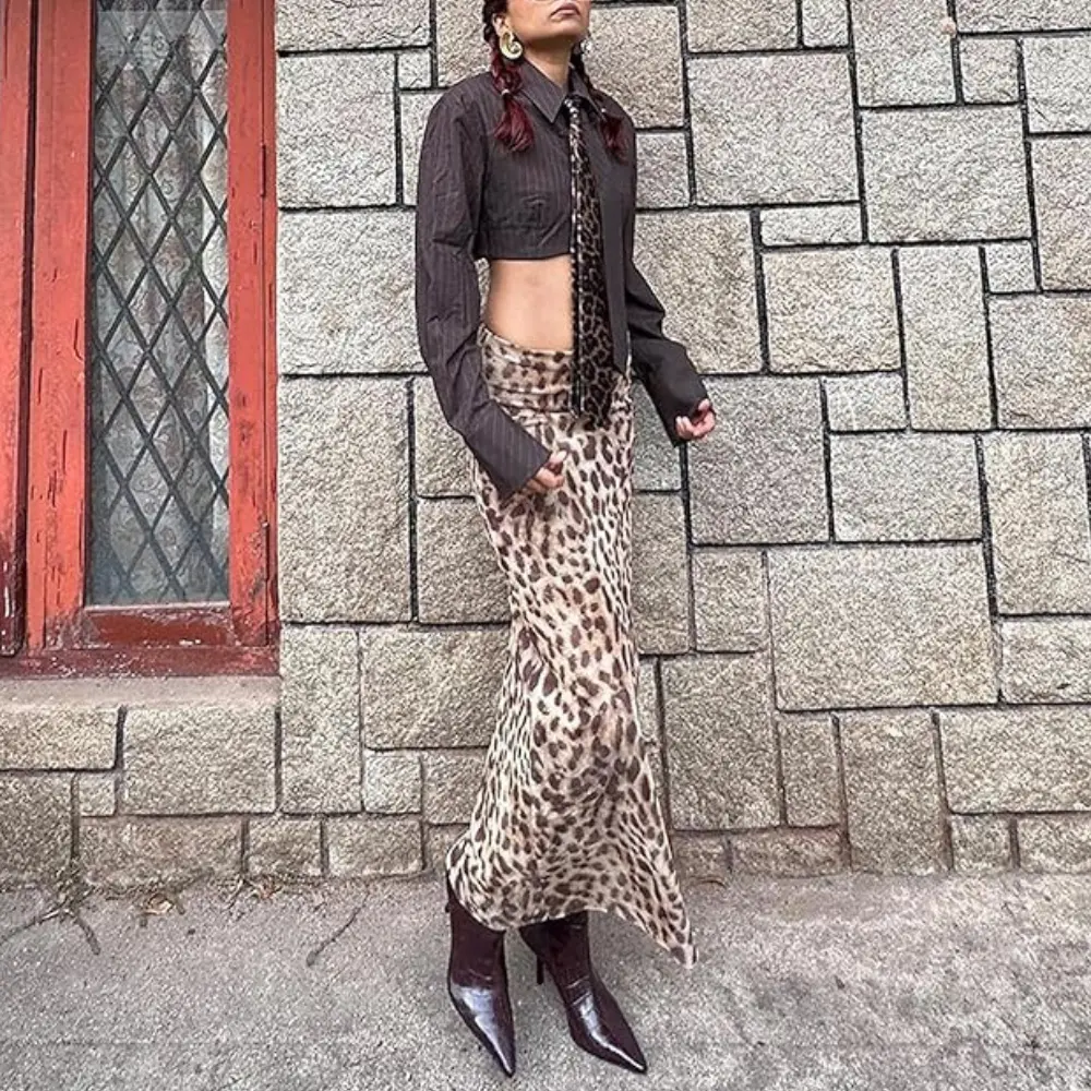 Adaa Leopard Print Maxi Skirt