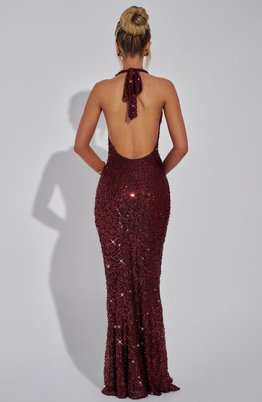 Ava Embellished Plunge Maxi Dress
