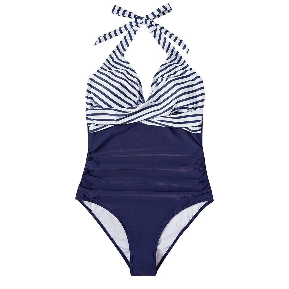 Hilda Tropical Plunge One-Piece Swimsuit