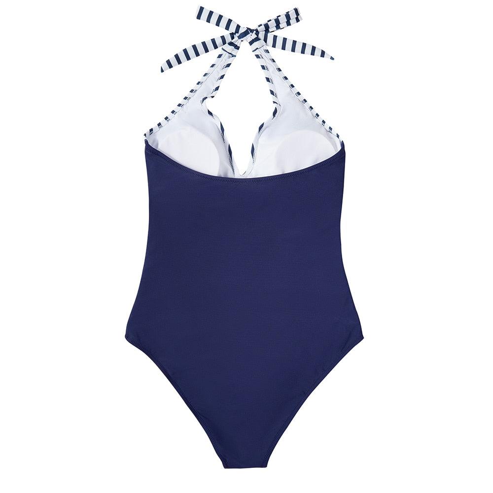 Hilda Tropical Plunge One-Piece Swimsuit