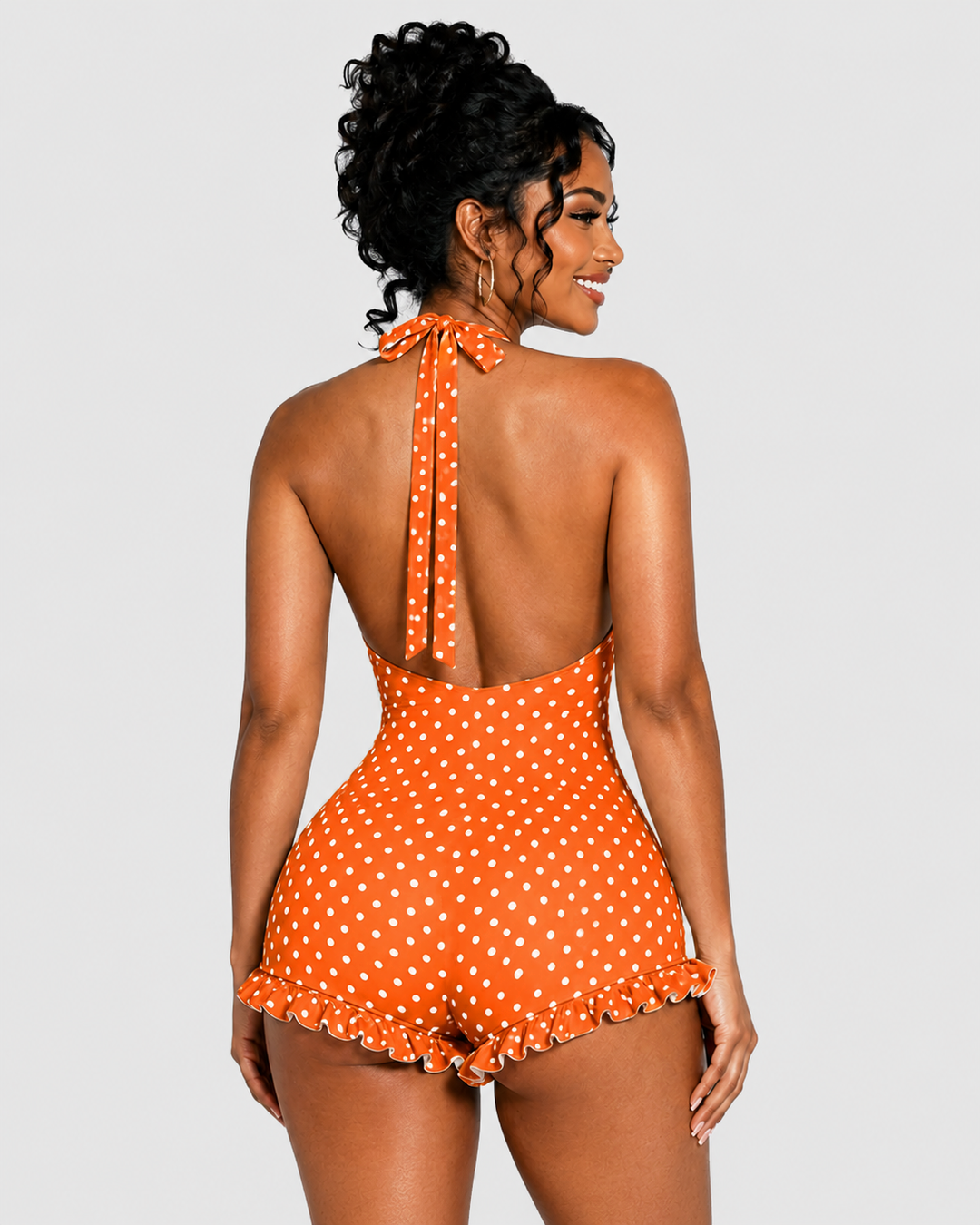 Ella Polka Dot Halter Swim Dress