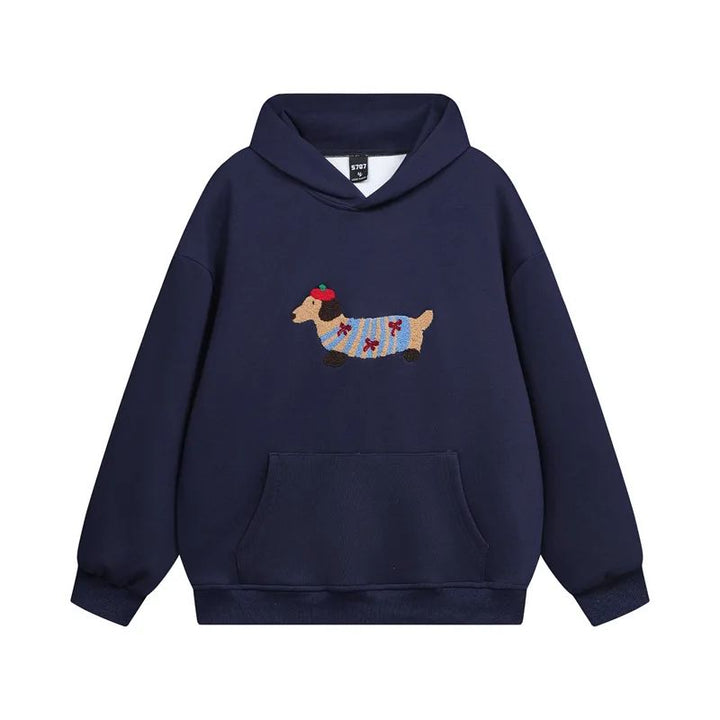 Florence Embroidered Dachshund Oversized Hoodie