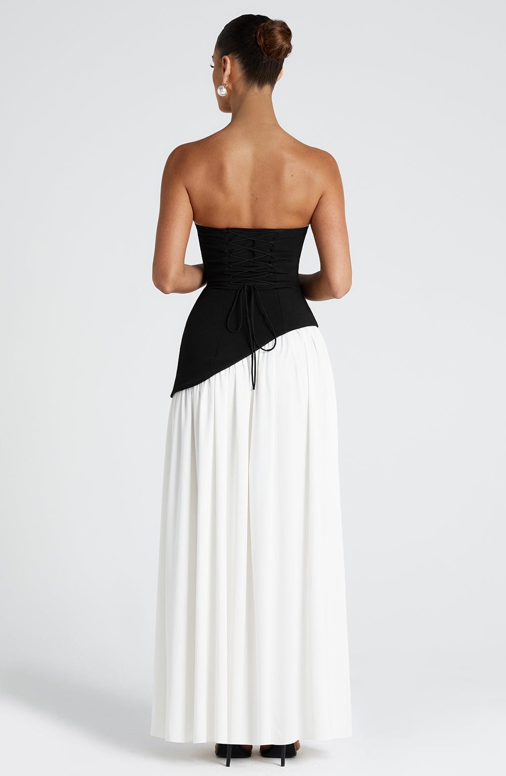Tricia Asymmetrical Strapless Maxi Dress