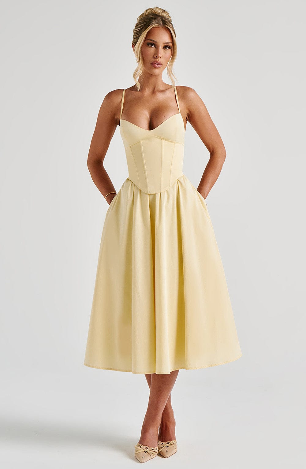 Bianca Corset A Line Midi Dress