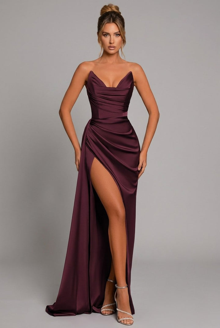 Agatha Draped Strapless Maxi Dress