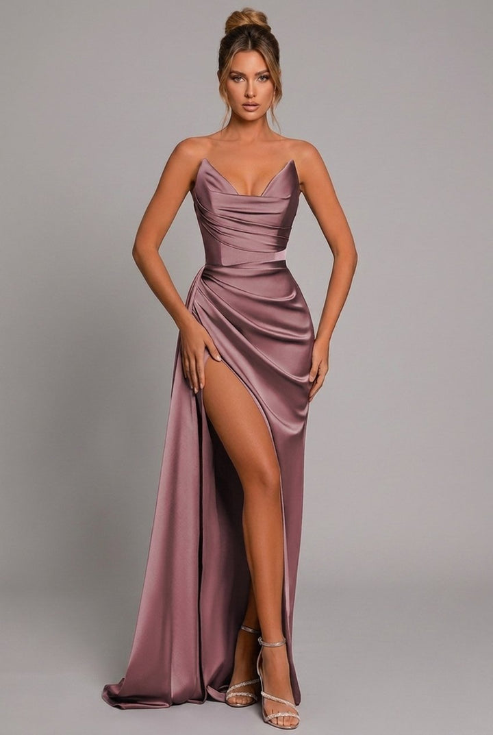 Agatha Draped Strapless Maxi Dress
