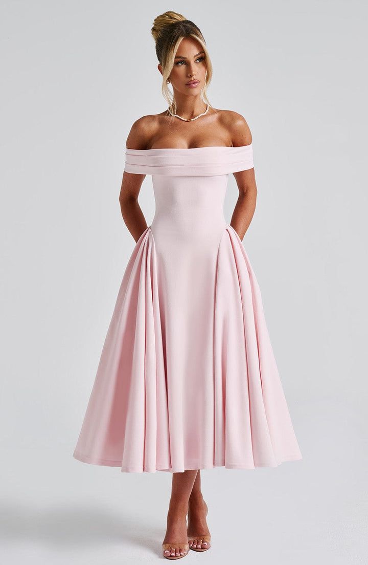 Bea Off Shoulder A Line Midi Dress