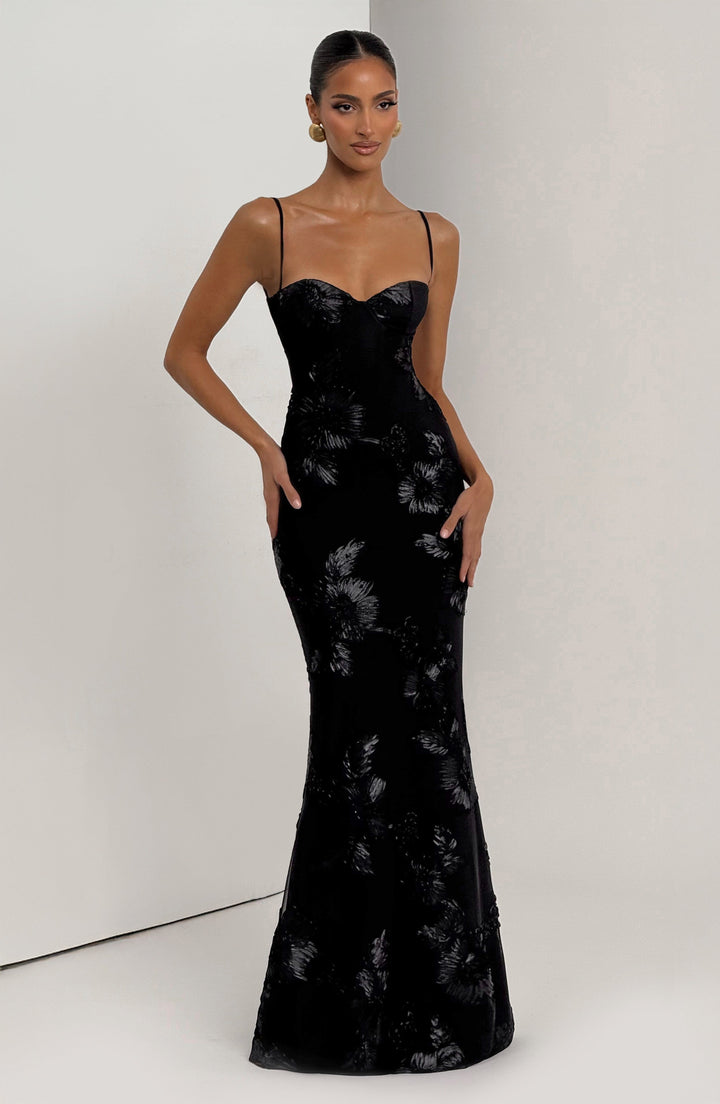 River Floral Sequin Maxi Dress
