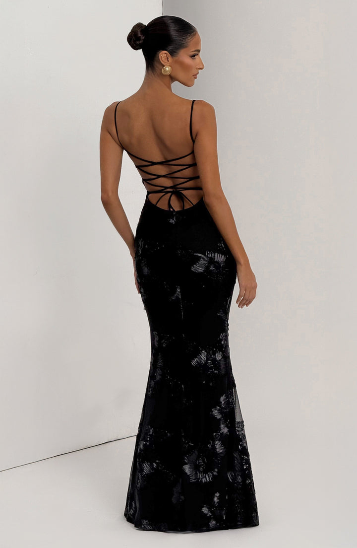 River Floral Sequin Maxi Dress