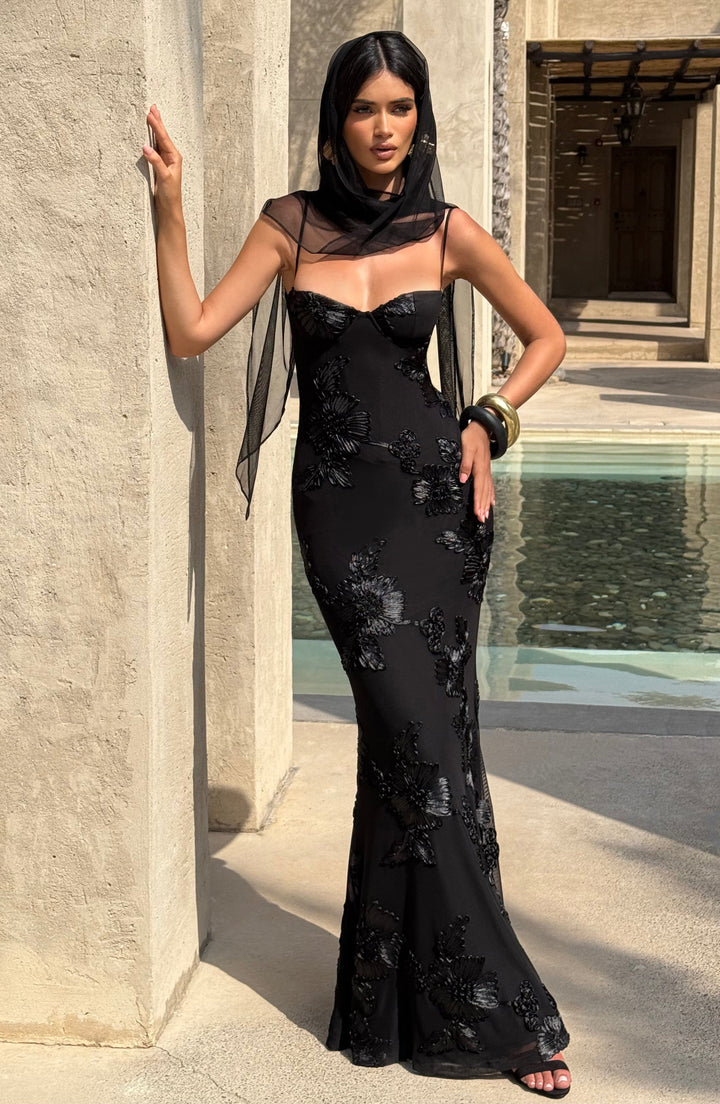 River Floral Sequin Maxi Dress
