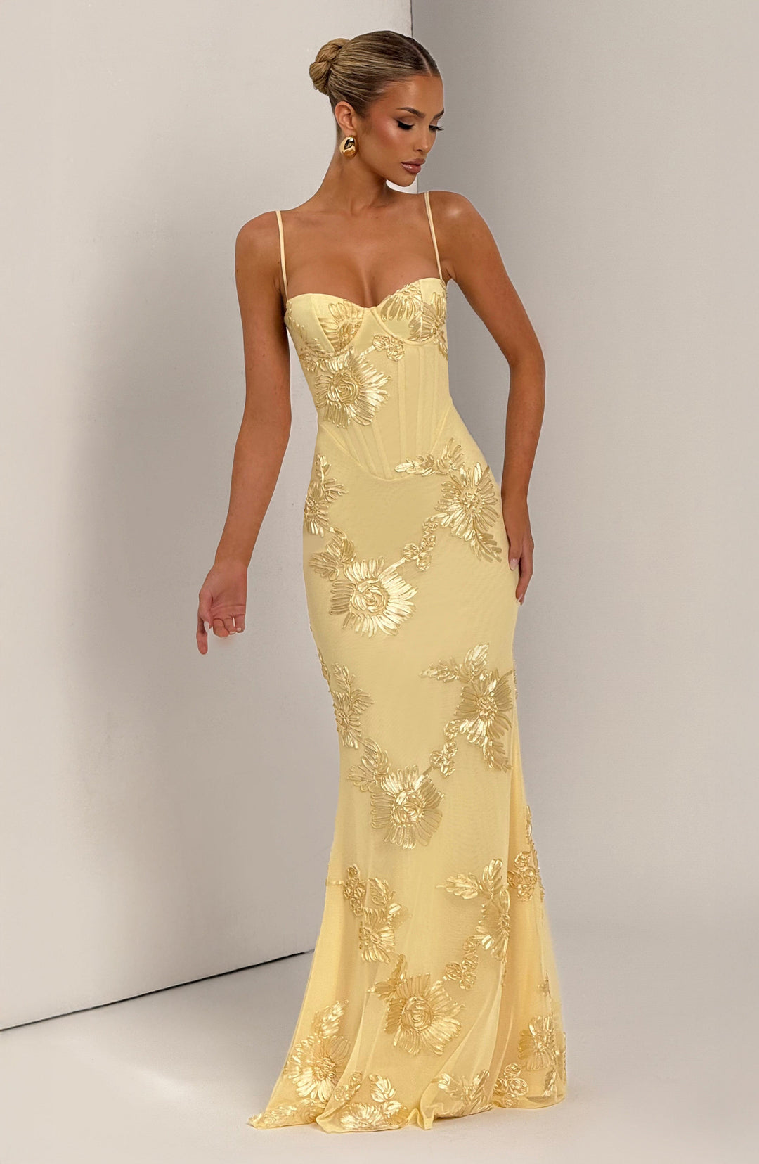 Elowen Embroidered Corset Maxi Dress