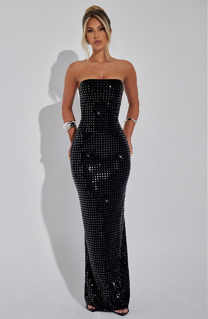 Neri Crystal Bandeau Maxi Dress