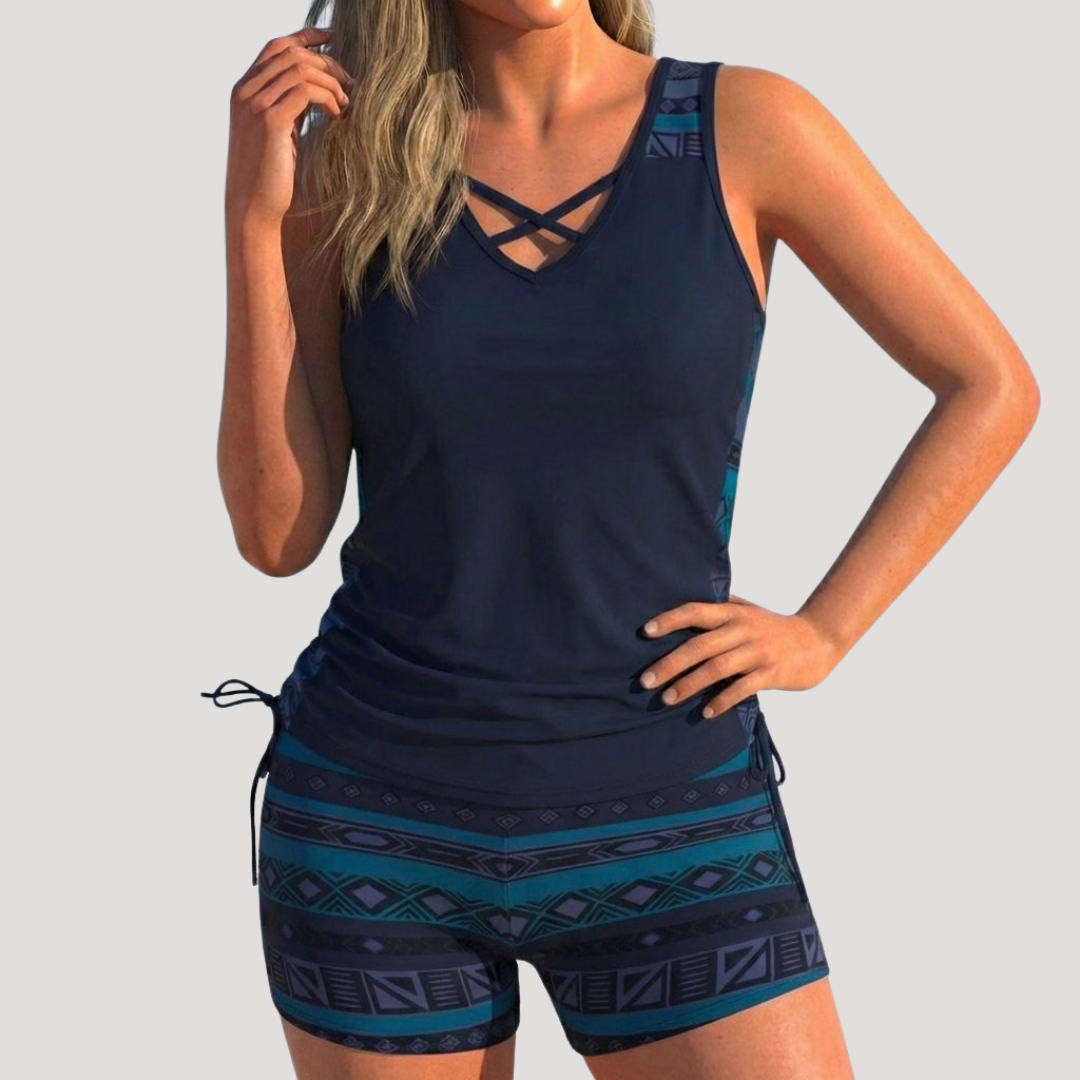 Nerida Geo Trim Tankini Set