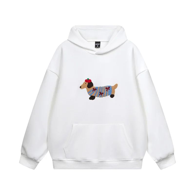 Florence Embroidered Dachshund Oversized Hoodie