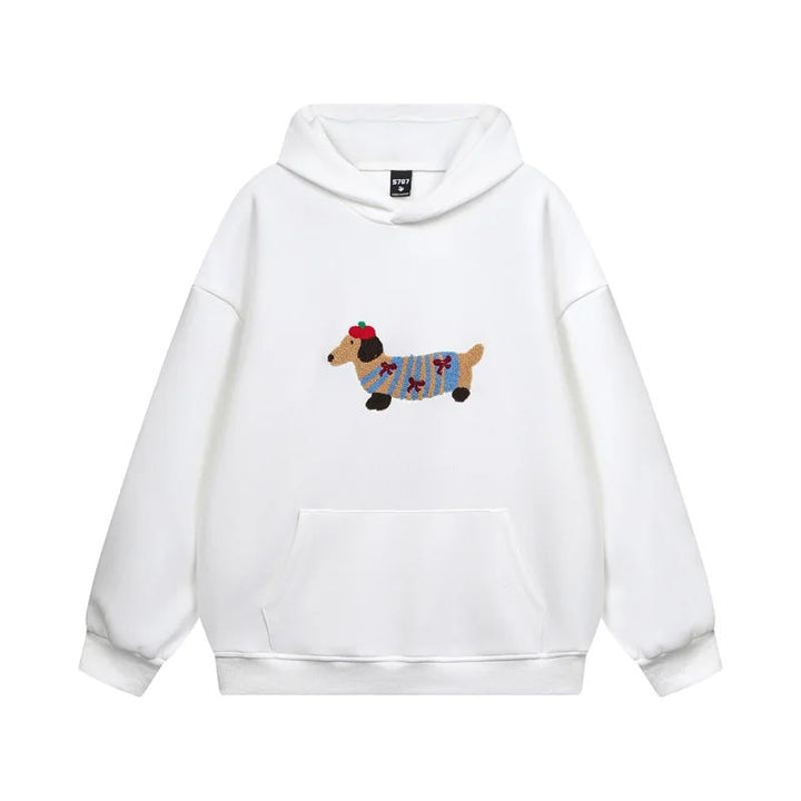 Florence Embroidered Dachshund Oversized Hoodie