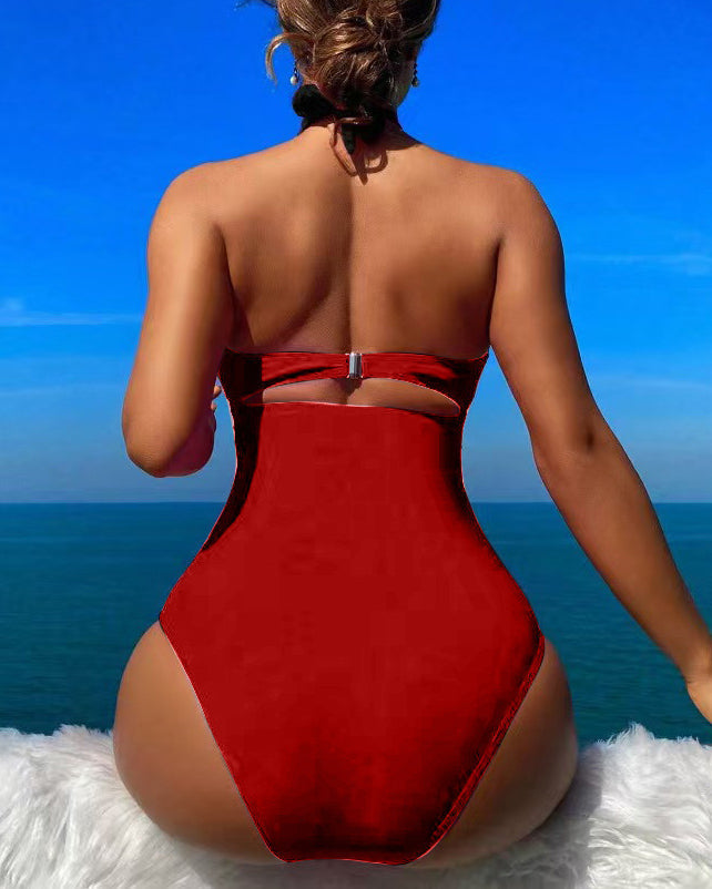 Lindsey Cut-Out Halter One-Piece Swimsuit