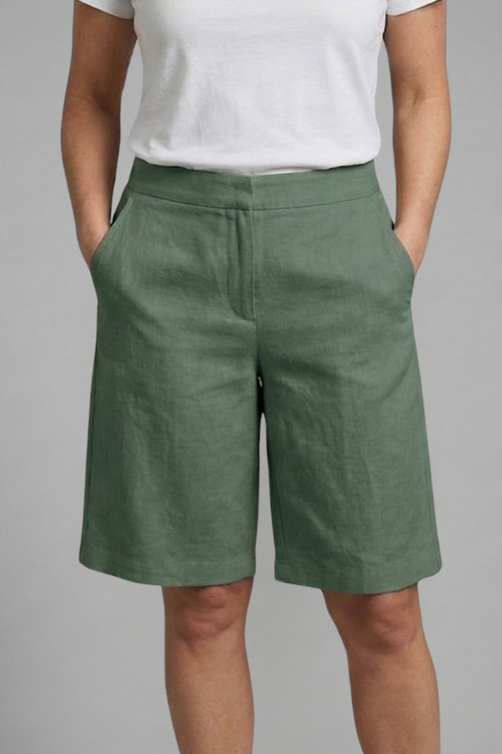 Octavia Tailored Linen Bermuda Shorts