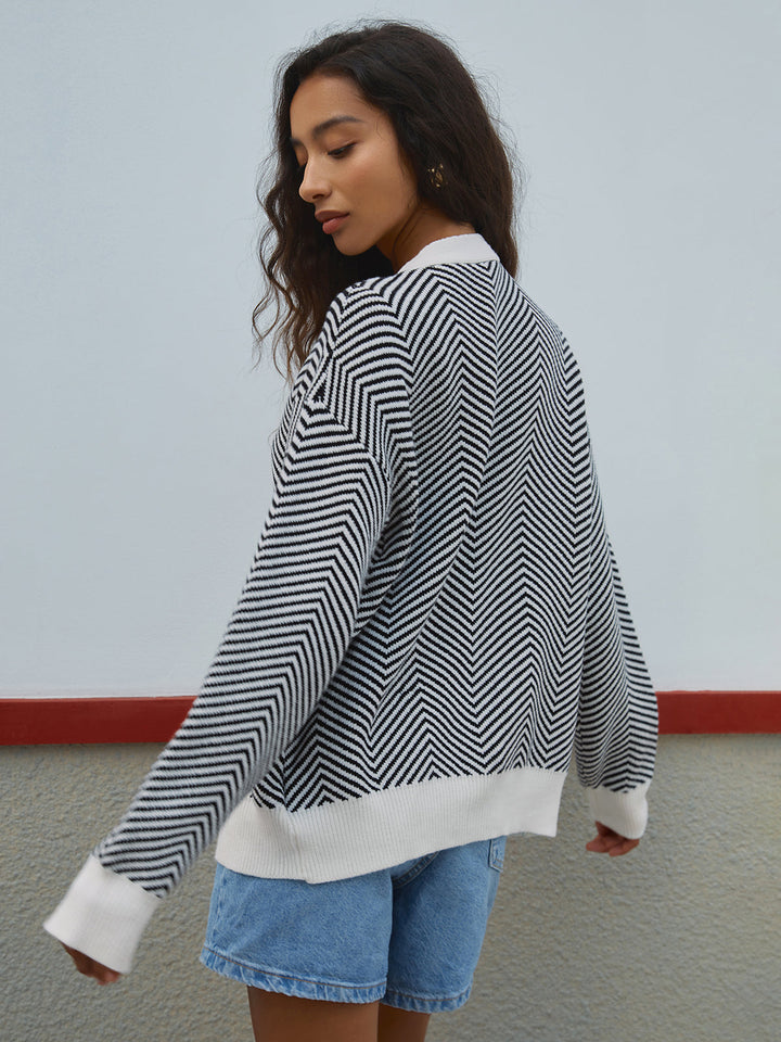 Ysabel Stripe Contrast Cardigan