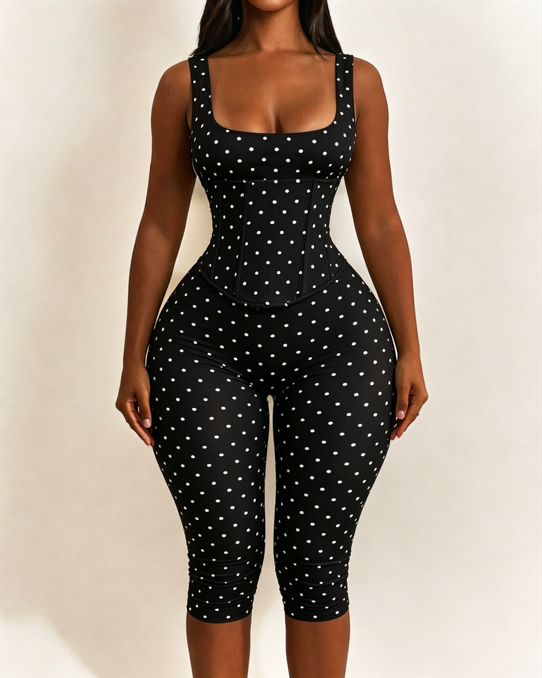 Layla Polka Dot Sculpting Jumpsuit