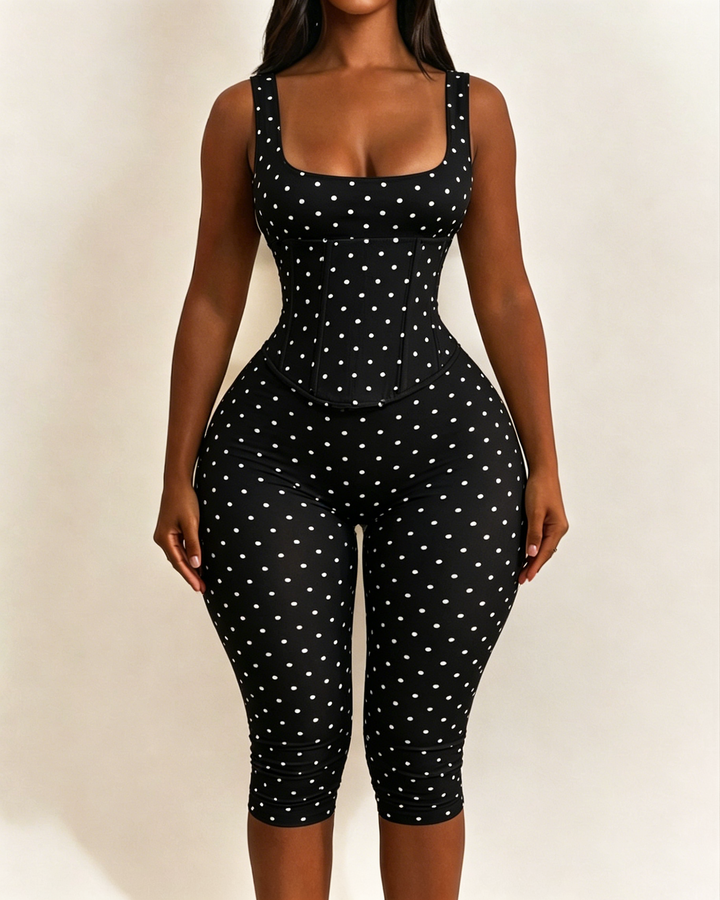 Layla Polka Dot Sculpting Jumpsuit