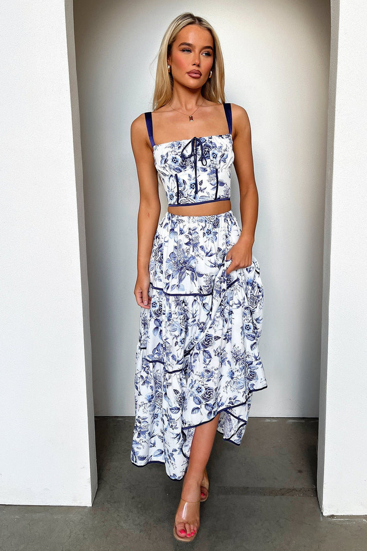 Joy Tiered Floral Maxi Skirt