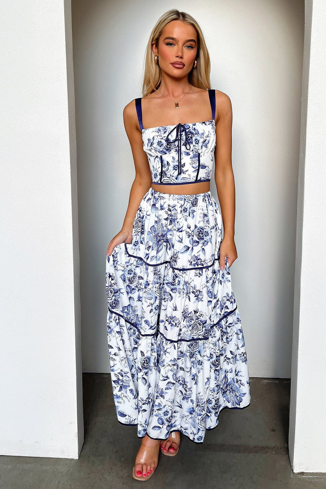 Joy Tiered Floral Maxi Skirt