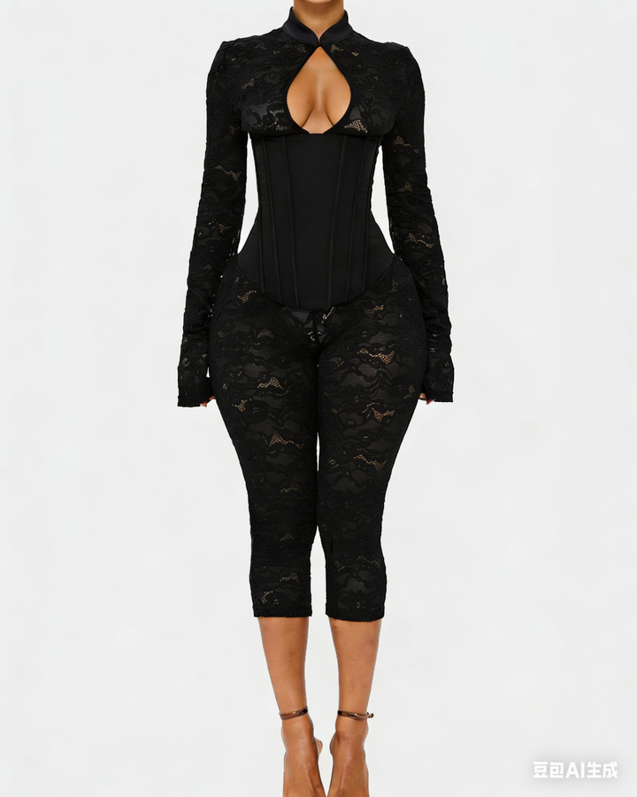 Vida Lace Cut-Out Jumpsuit