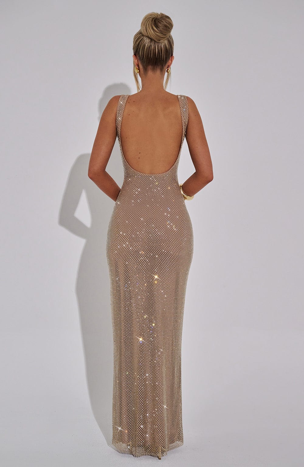 Maley Embellished Scoop Neck Maxi Dress