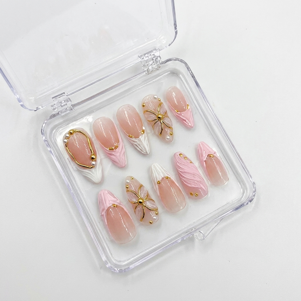 Blush Bloom French Press-On Nails