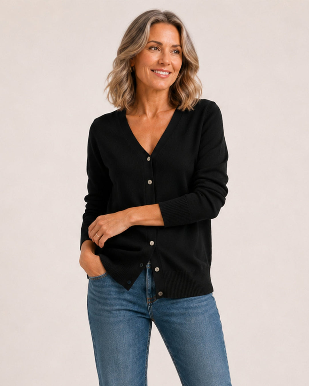 Zora Refined V-Neck Cardigan
