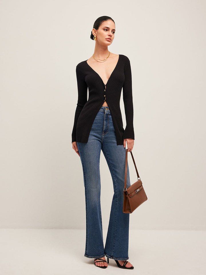 Lilias Deep V-Neck Cardigan