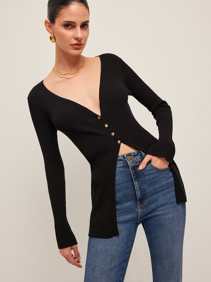 Lilias Deep V-Neck Cardigan