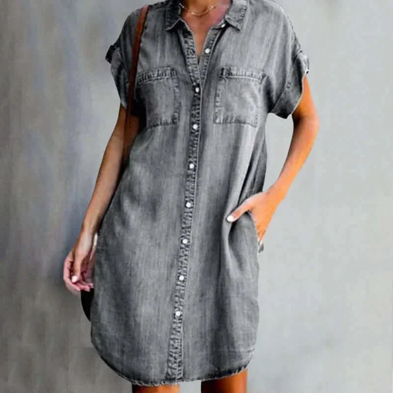 Cassia Relaxed Denim Shirt Dress