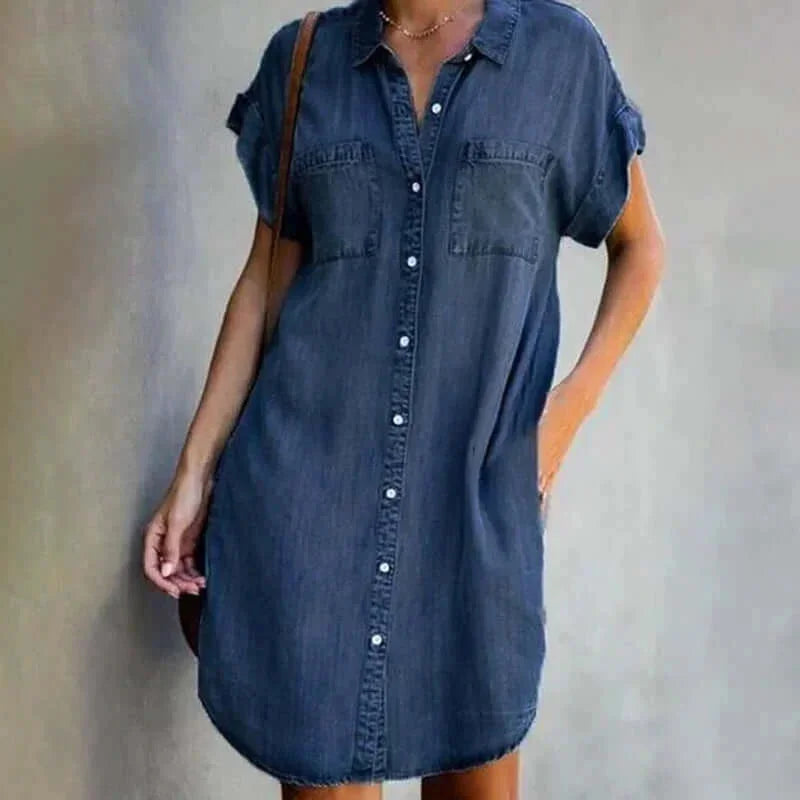 Cassia Relaxed Denim Shirt Dress