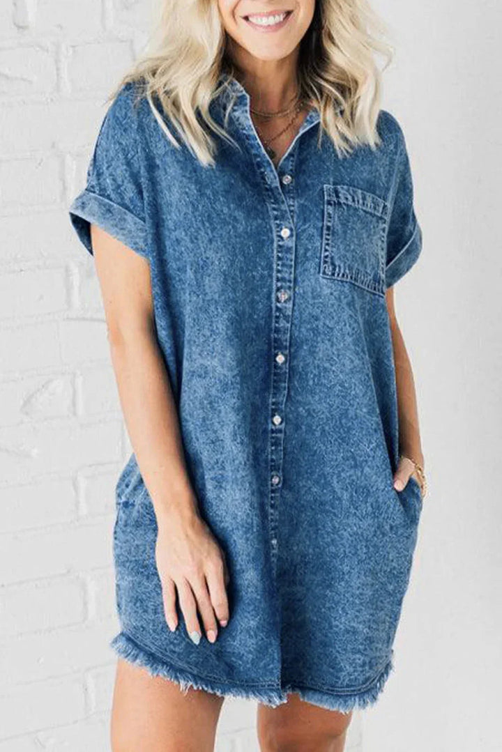 Evelina Oversized Denim Shirt Dress
