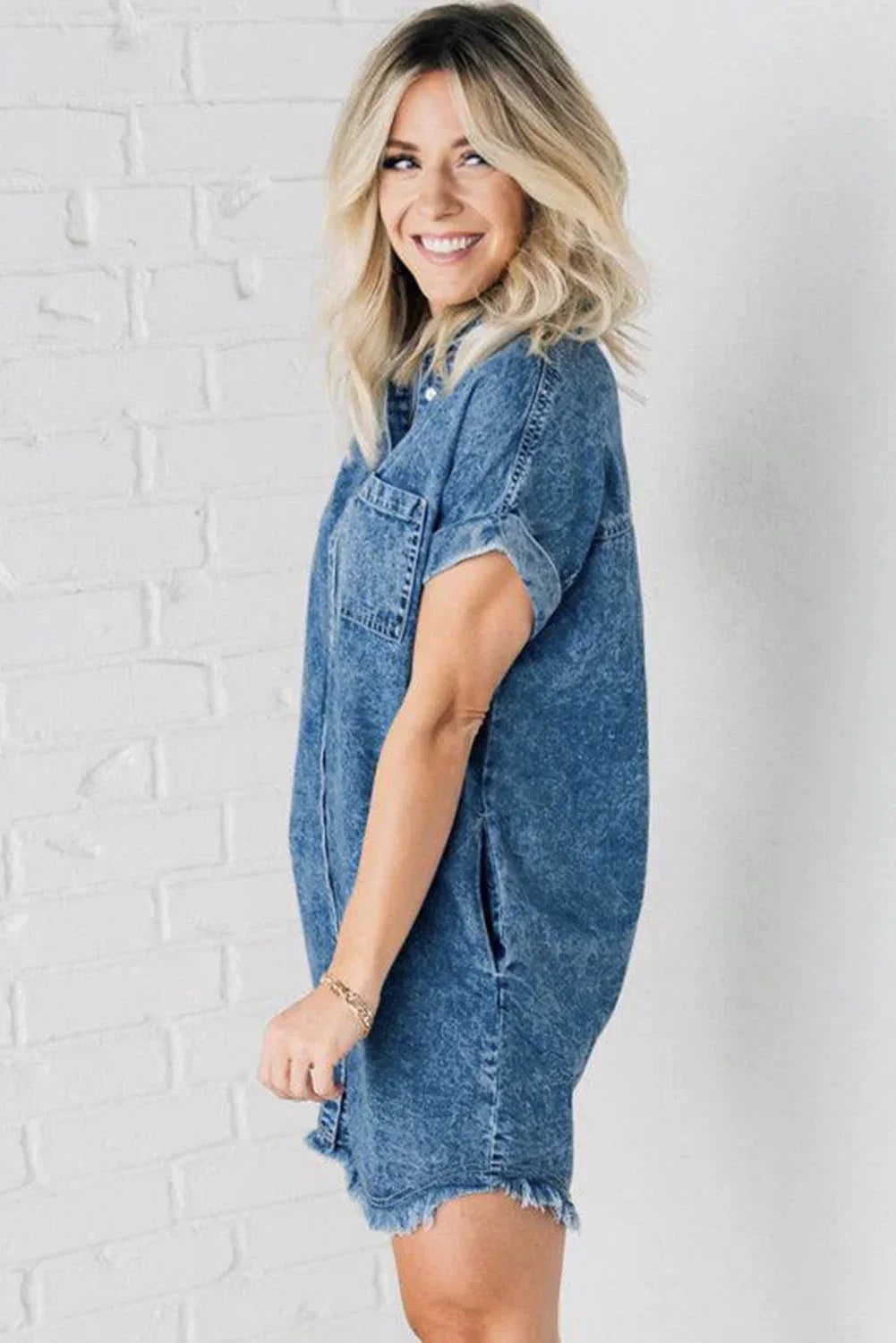 Evelina Oversized Denim Shirt Dress
