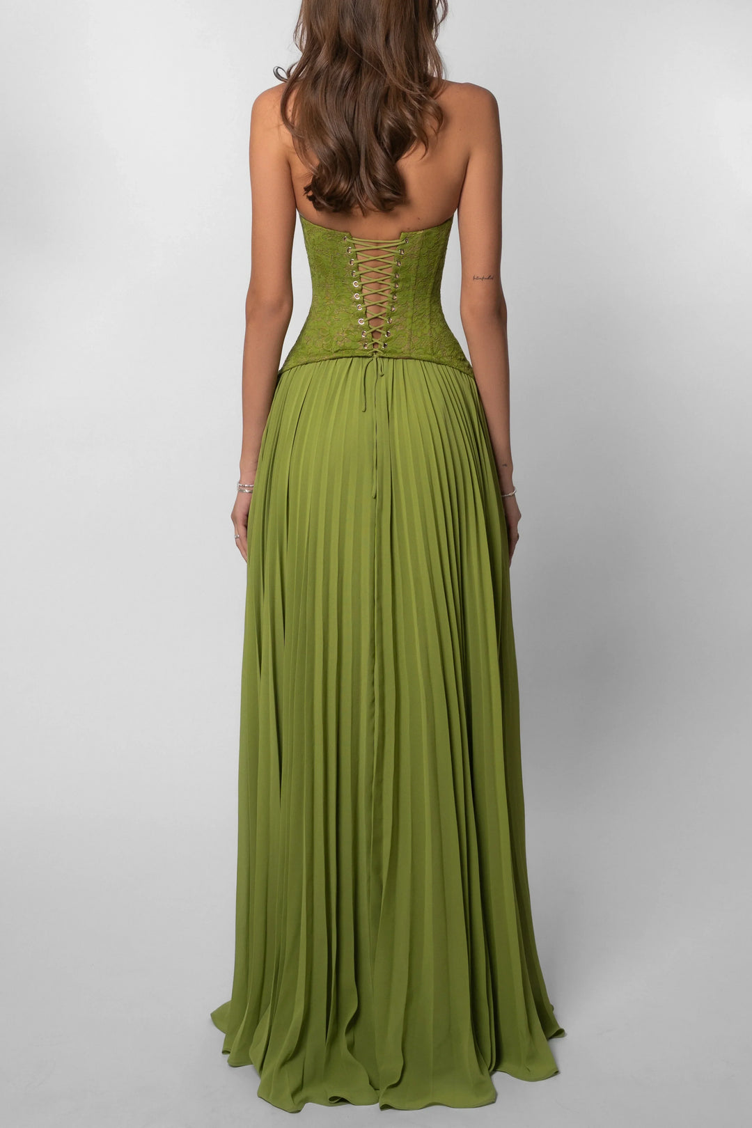 Valerisse Pleated Halter Maxi Dress