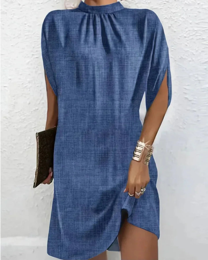 Alessandra Draped Denim Mini Dress