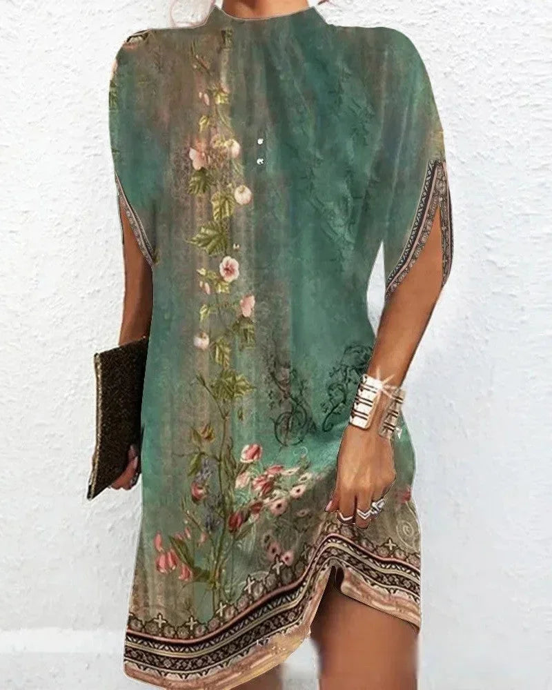 Alessandra Draped Denim Mini Dress