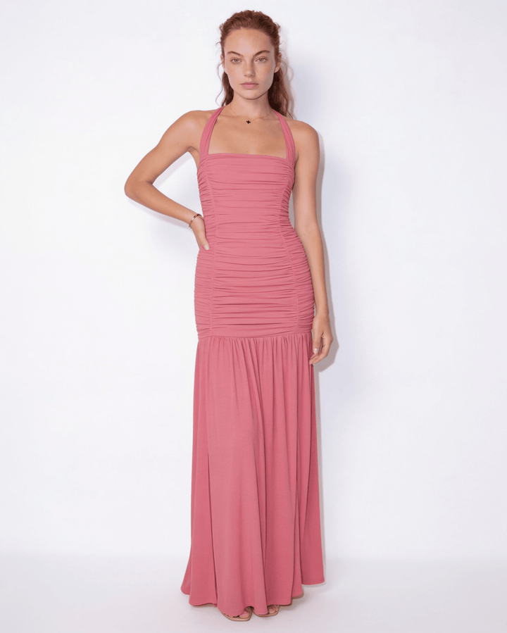 Lovisa Ruched Halter Split Maxi Dress