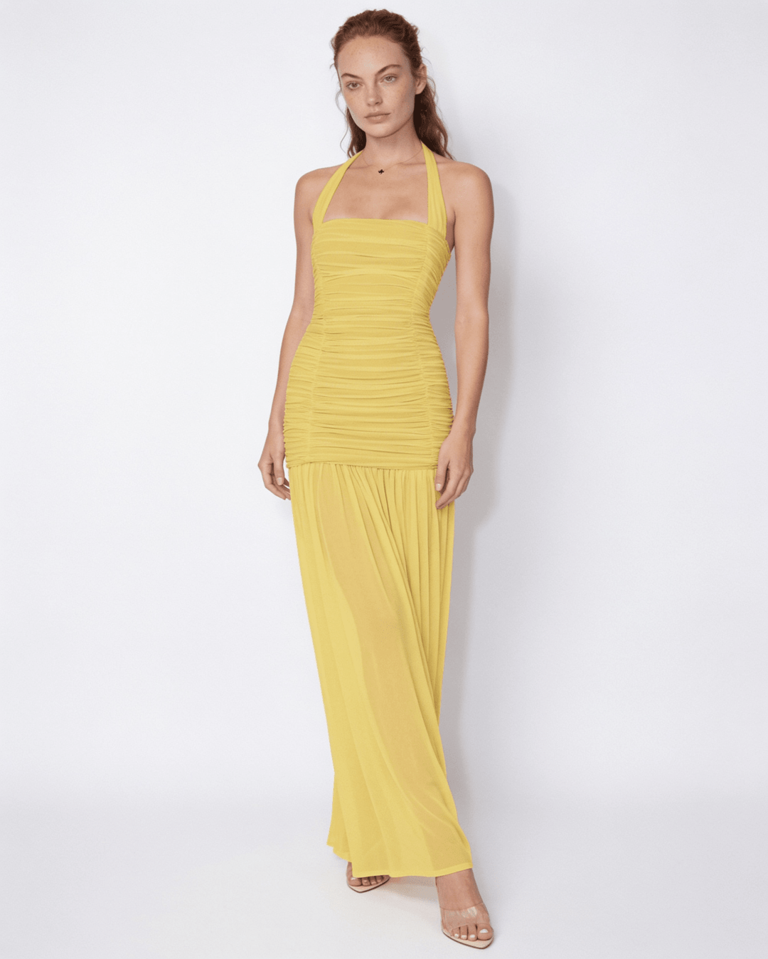 Lovisa Ruched Halter Split Maxi Dress