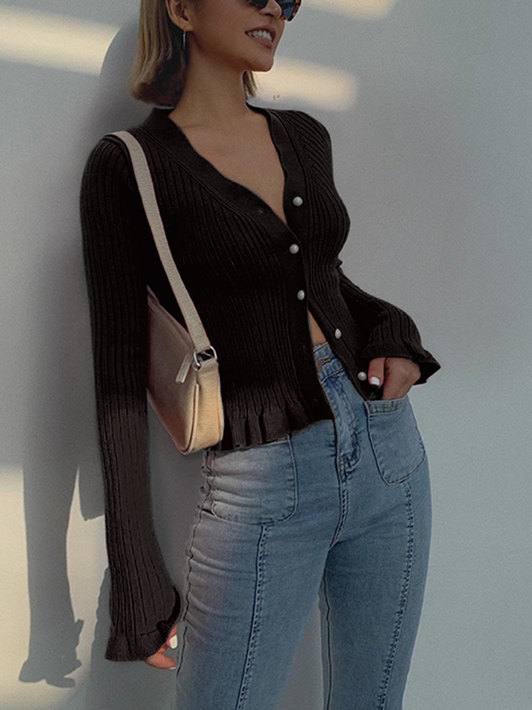 Zenobia Pearl Button Cardigan