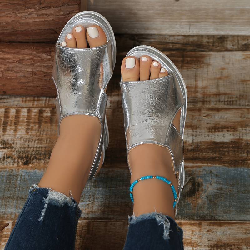 Cheryl Metallic Wedge Sandals