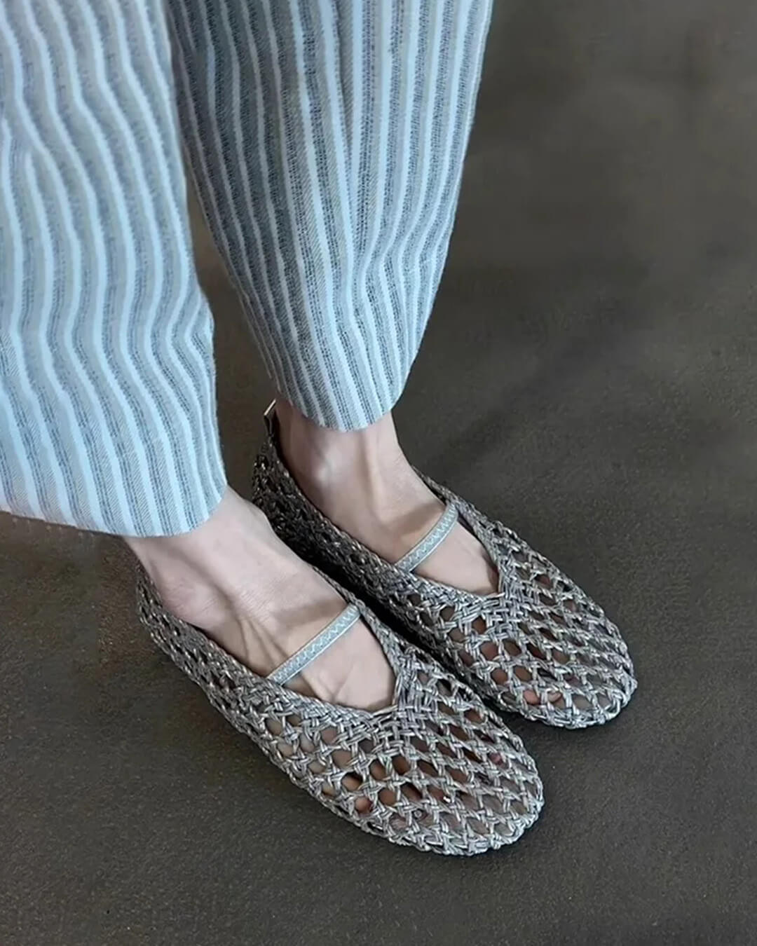 Francesca Woven Mesh Ballet Flats