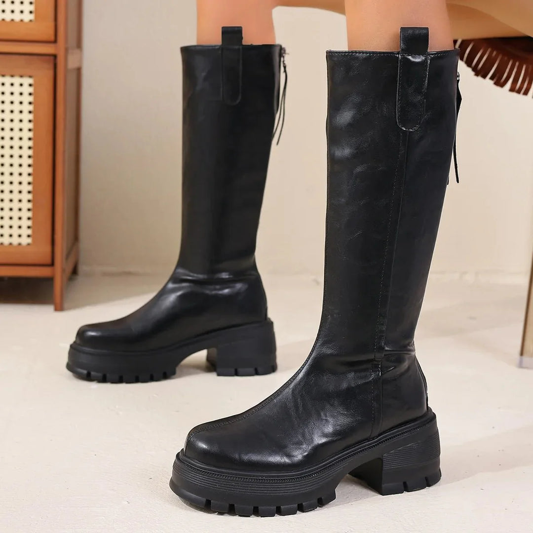 Feliz Lug Sole Knee High Boots