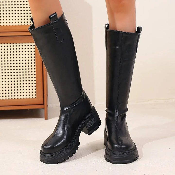Feliz Lug Sole Knee High Boots
